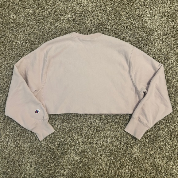 Champion Women’s Reverse Weave Cropped Sweatshirt - Light Pink, Size Medium- EUC - Picture 6 of 6